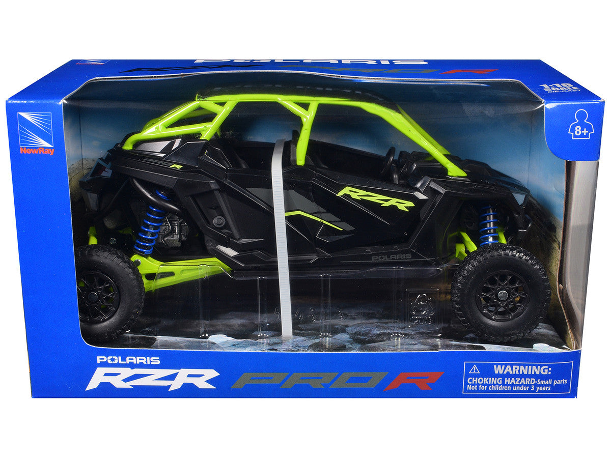 Polaris RZR Pro R UTV Black and Lime Green 1/18 Diecast Model by New Ray