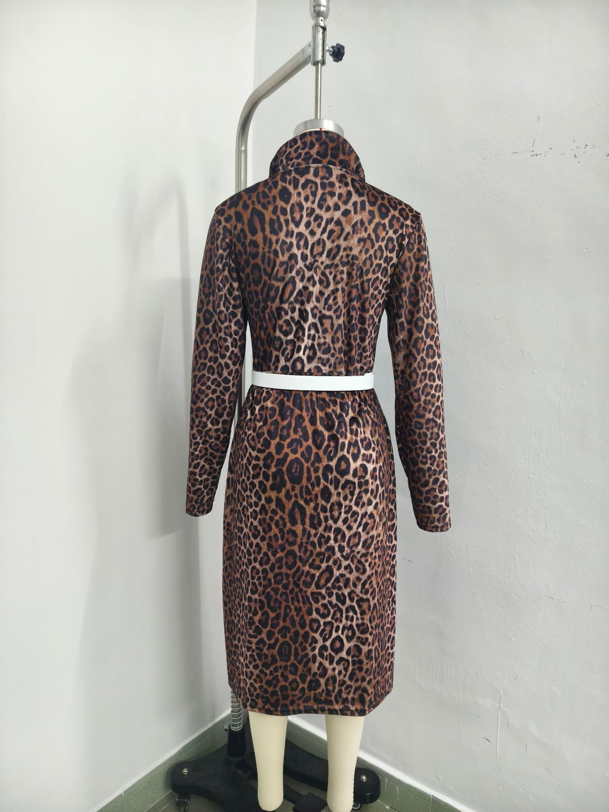 European And American Cross-Border 2026 New Leopard Print Autumn Personalized Long-Sleeve Dress