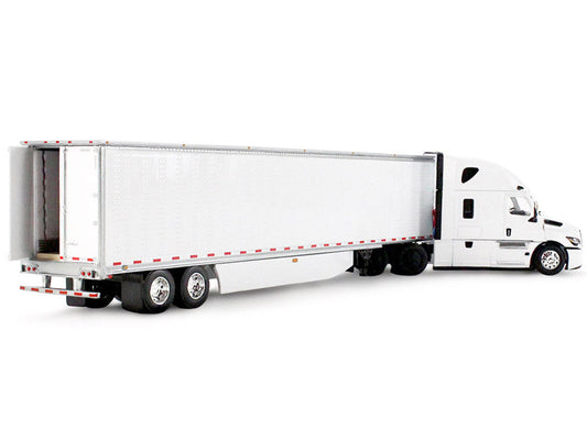 Freightliner Fifth Generation Cascadia Raised Roof Sleeper & 53' Utility Trailer with Skirts White 1/64 Diecast Model by DCP/First Gear