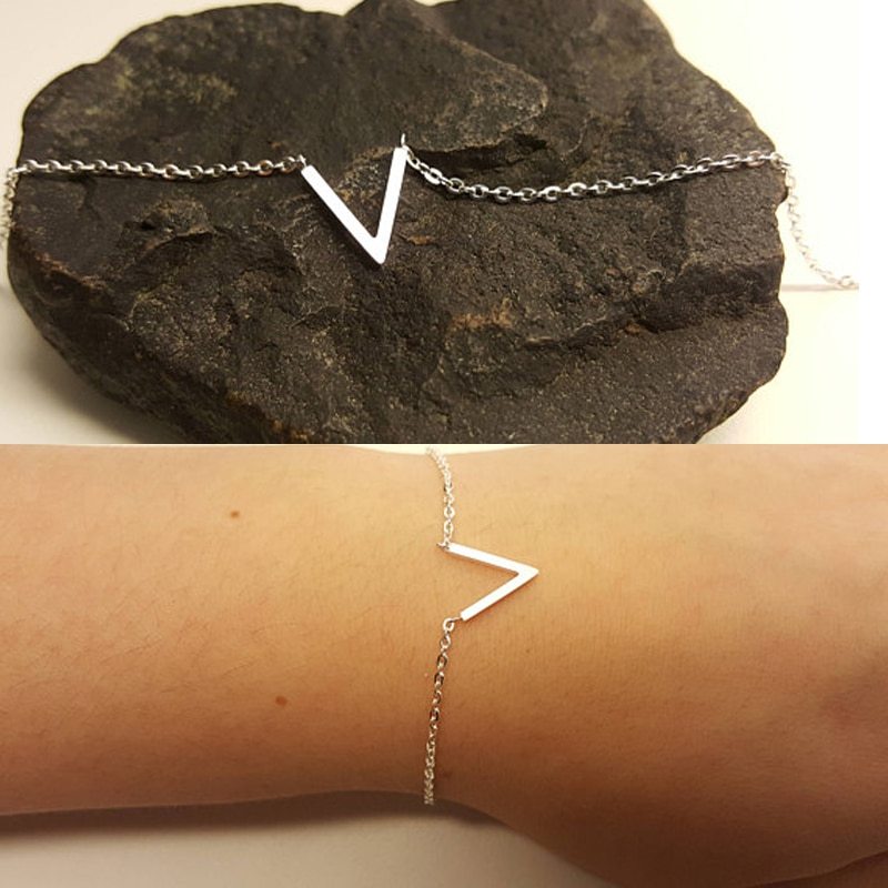 V Bracelets For Women Stainless Steel Chain