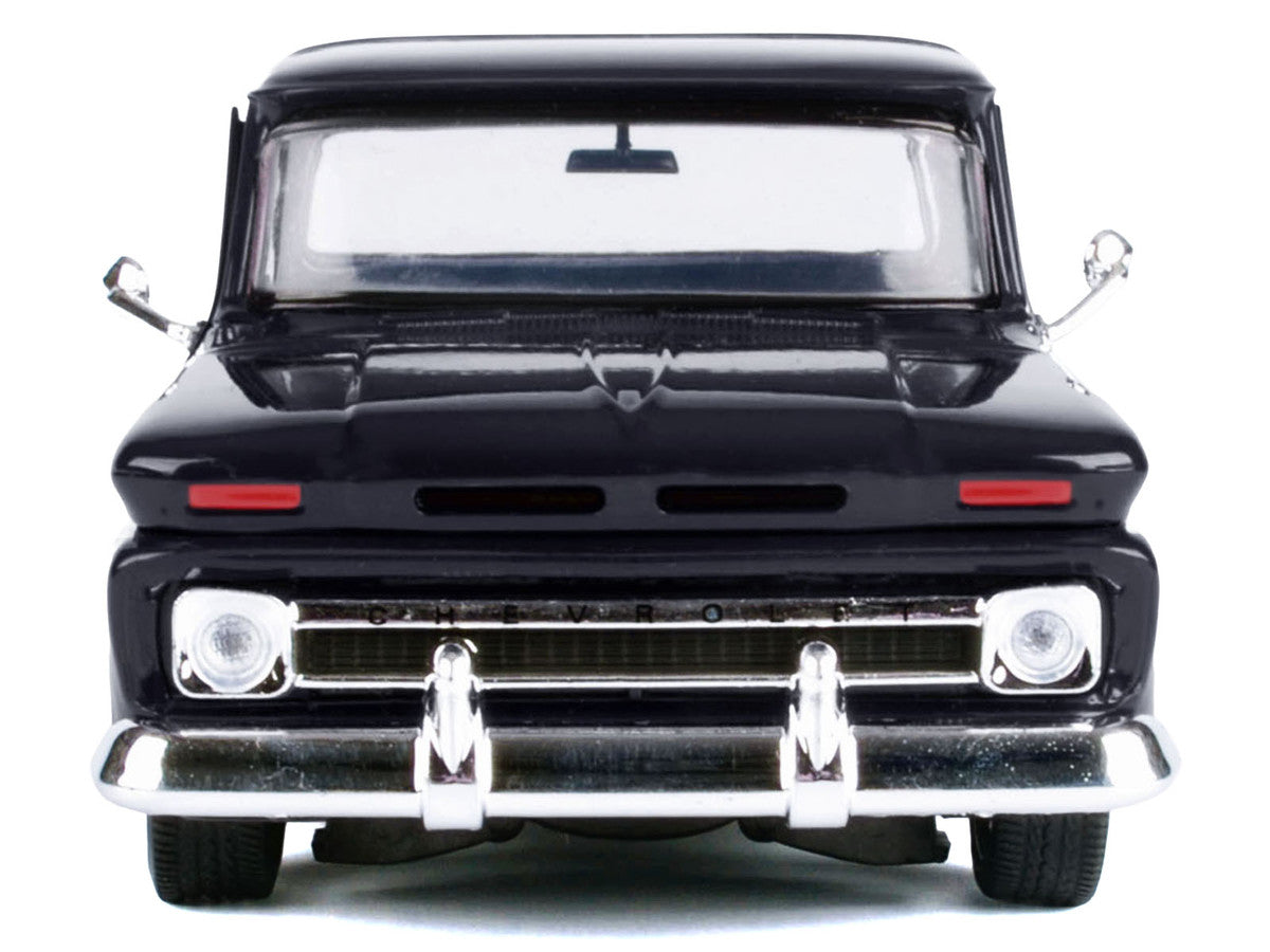 1966 Chevrolet C10 Fleetside Pickup Truck Black "Maxx Design" "Timeless Legends" Series 1/24 Diecast Model Car by Motormax
