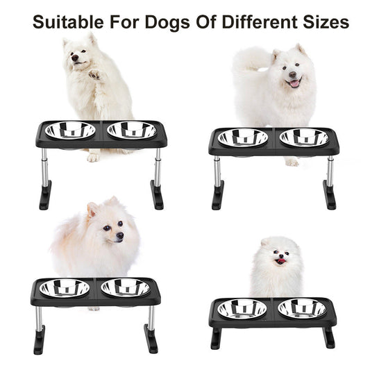 Folding Pet Double Bowl Tableware Tray