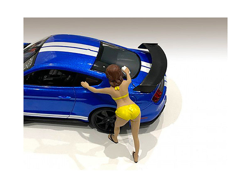 Stephanie Bikini Car Wash Girl Figurine for 1/18 Scale Models by American Diorama