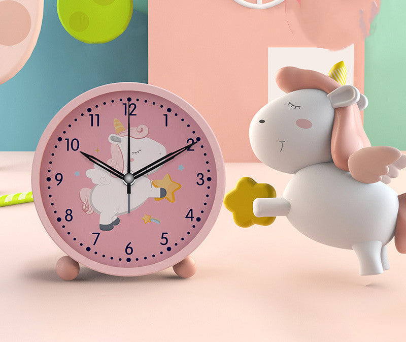 Bag Hair Help Mute Cartoon Small Alarm Clock Luminous Clock Dinosaur Cute Rabbit Bedroom Cute Alarm Clock