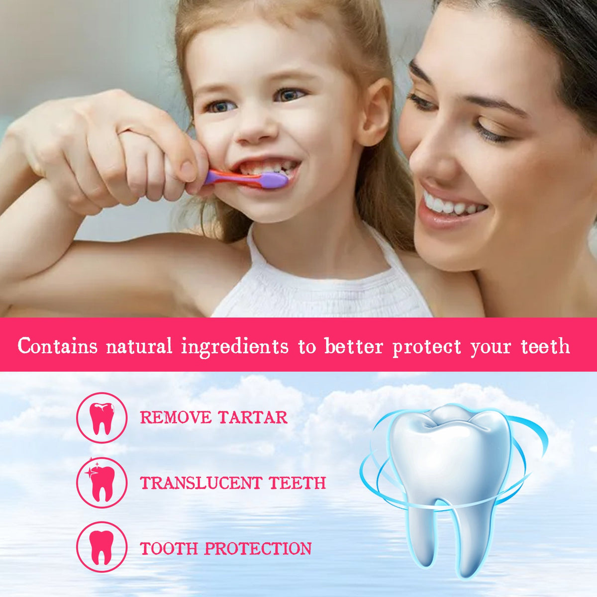Children's Foam Toothpaste Strawberry Flavor, 60ml 1box