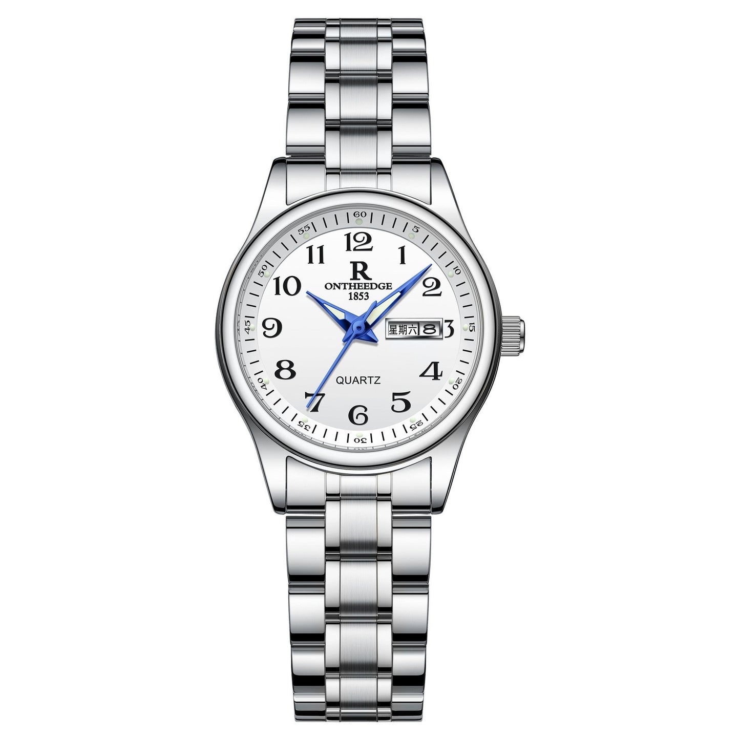 All-steel Double Calendar Middle-aged And Elderly Men's Watch