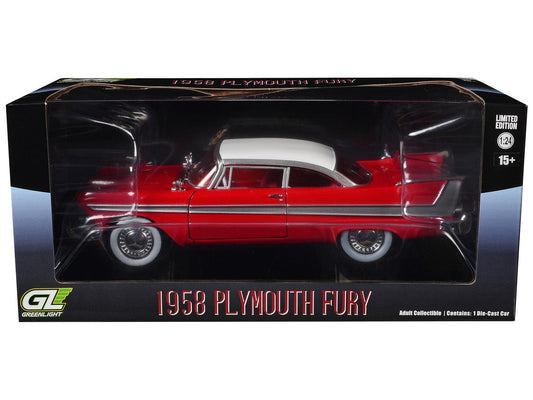 1958 Plymouth Fury Red with White Top and Red Interior "Hollywood Greatest Hits" Series 1/24 Diecast Model Car by Greenlight