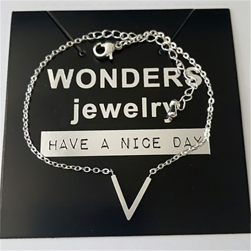V Bracelets For Women Stainless Steel Chain