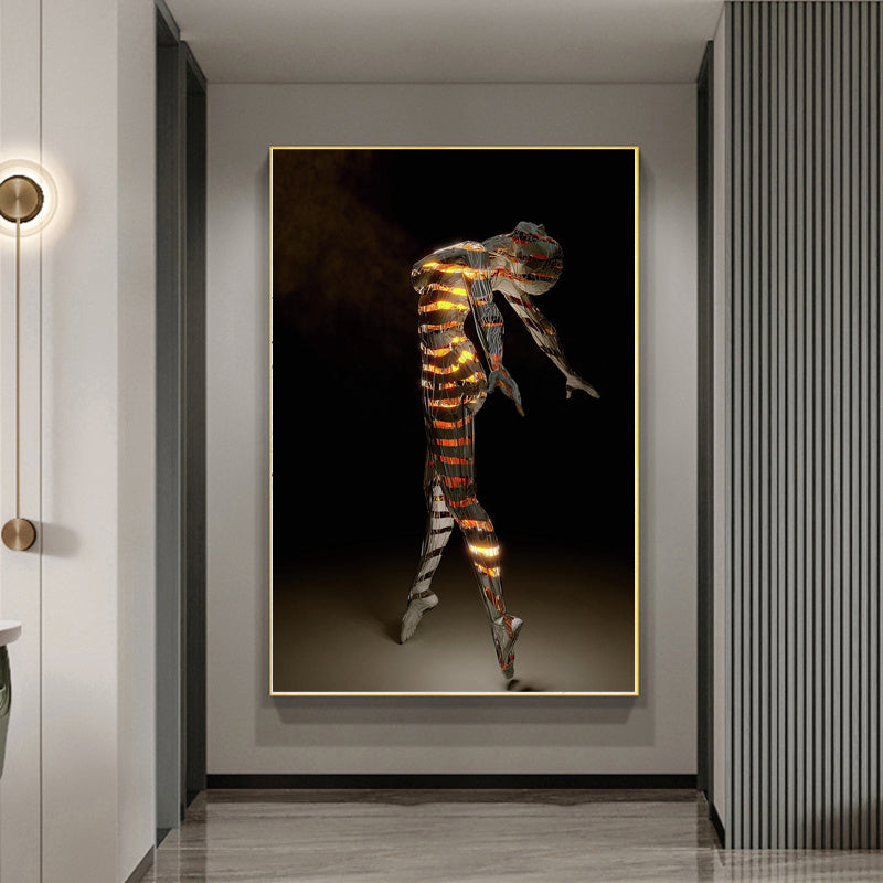 Abstract Woman Canvas Painting Wall Sculpture