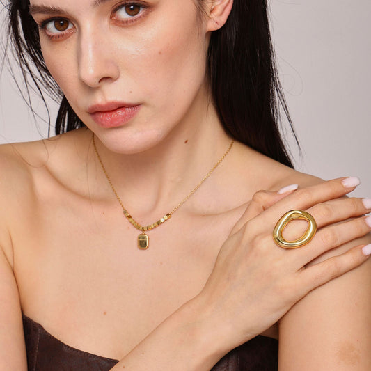 Titanium Steel Minimalist Irregular Fashion All-Match Ring