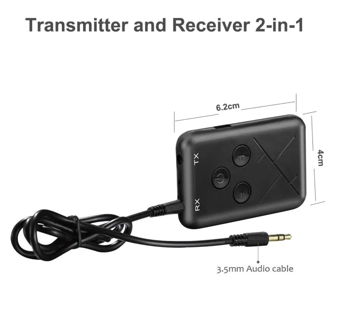 Wireless 2-in-1 Bluetooth 5.0 Receiver Transmitter Adapter Audio 3.5mm Jack Aux
