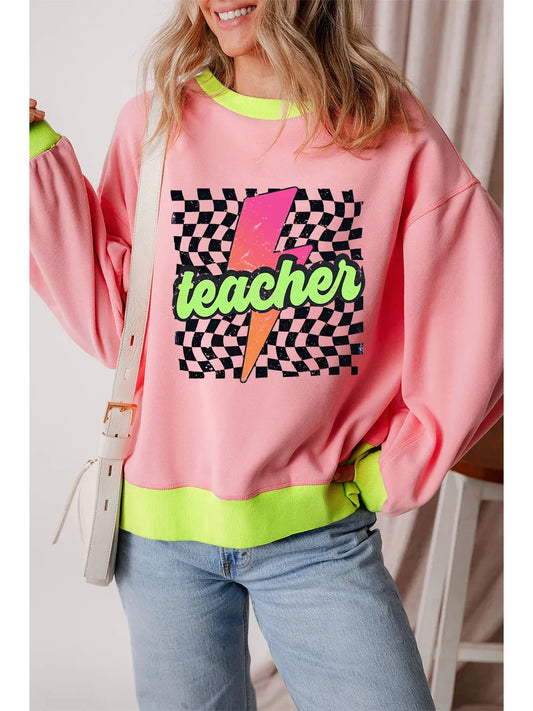 Women Graphic Round Neck Long Sleeve Sweatshirt