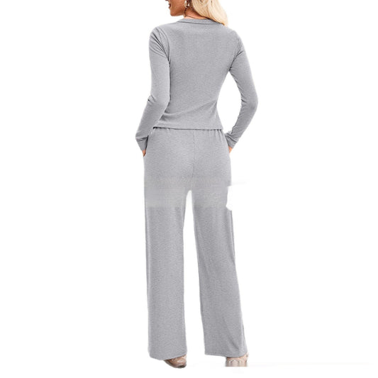 Women's Coat And Trousers Two-piece Set