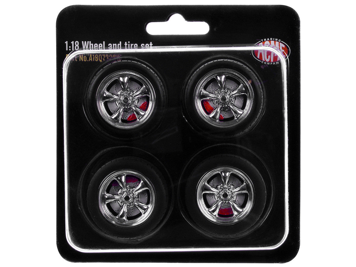 "Torque Thrust" Wheel and Tire Set of 4 pieces from "1967 Chevrolet C-10 Custom Pickup Truck" for 1/18 Scale Models by ACME