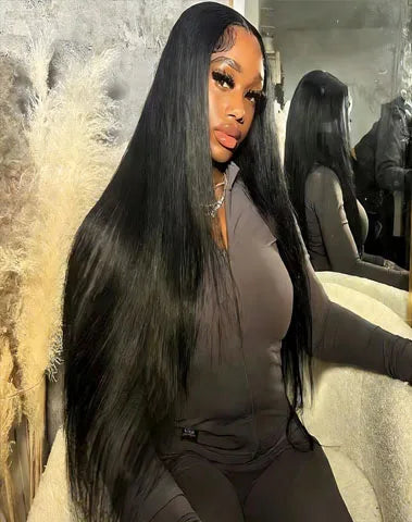 250 Density 13x6 HD Bone Straight Lace Front Wigs Human Hair Brazilian 40 42 Inch Glueless Lace Frontal Human Hair Wigs For Wome