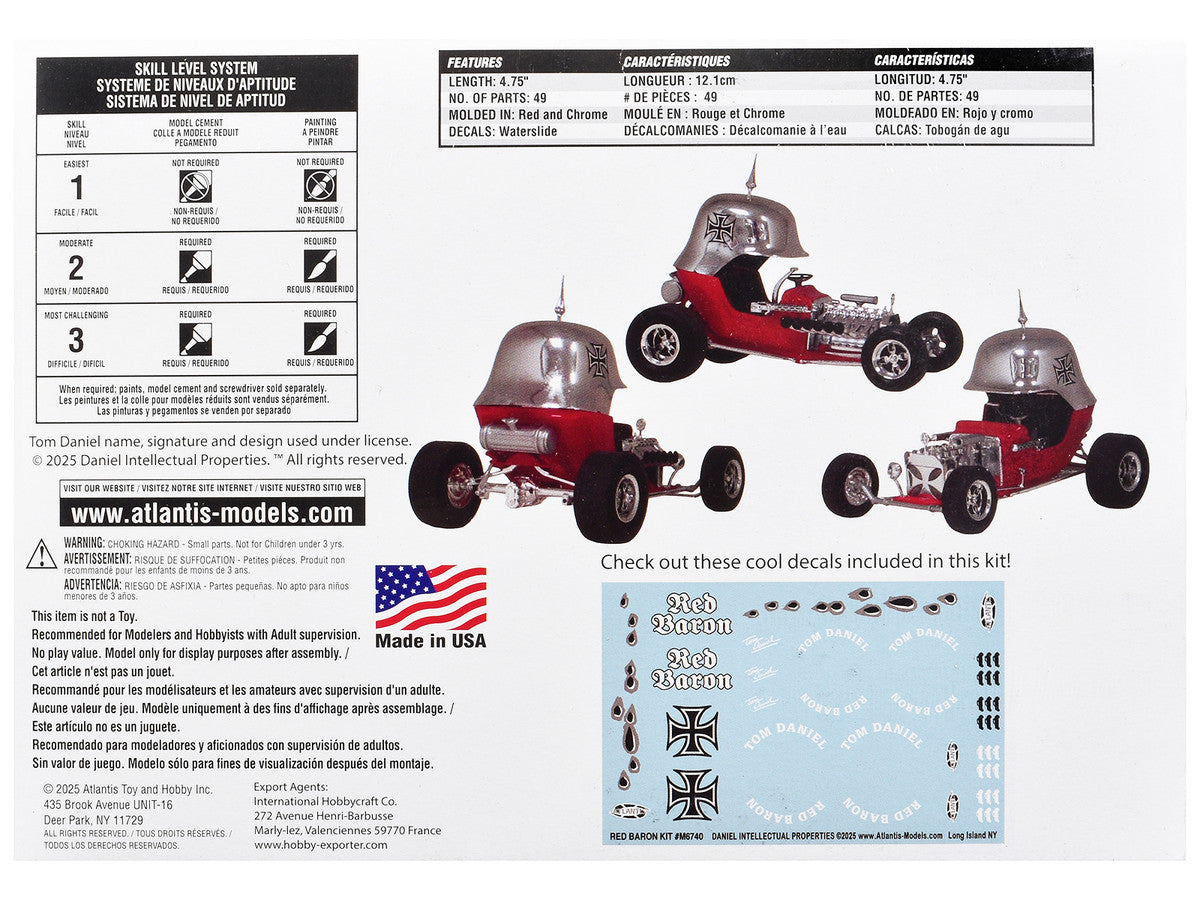 Skill 2 Model Kit Tom Daniel's Red Baron Show Rod 1/24 Scale Model by Atlantis