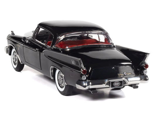 1957 Studebaker Golden Hawk Midnight Black with Red Interior 1/18 Diecast Model by Auto World
