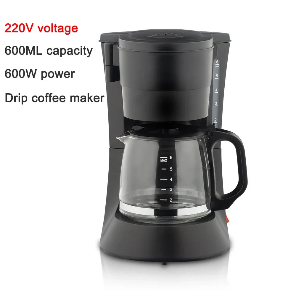 110V Automatic Electric Espresso Coffee Maker Cafe Drip American Latte Coffee Brewing Machine Household Mini Glass Boiler Teapot