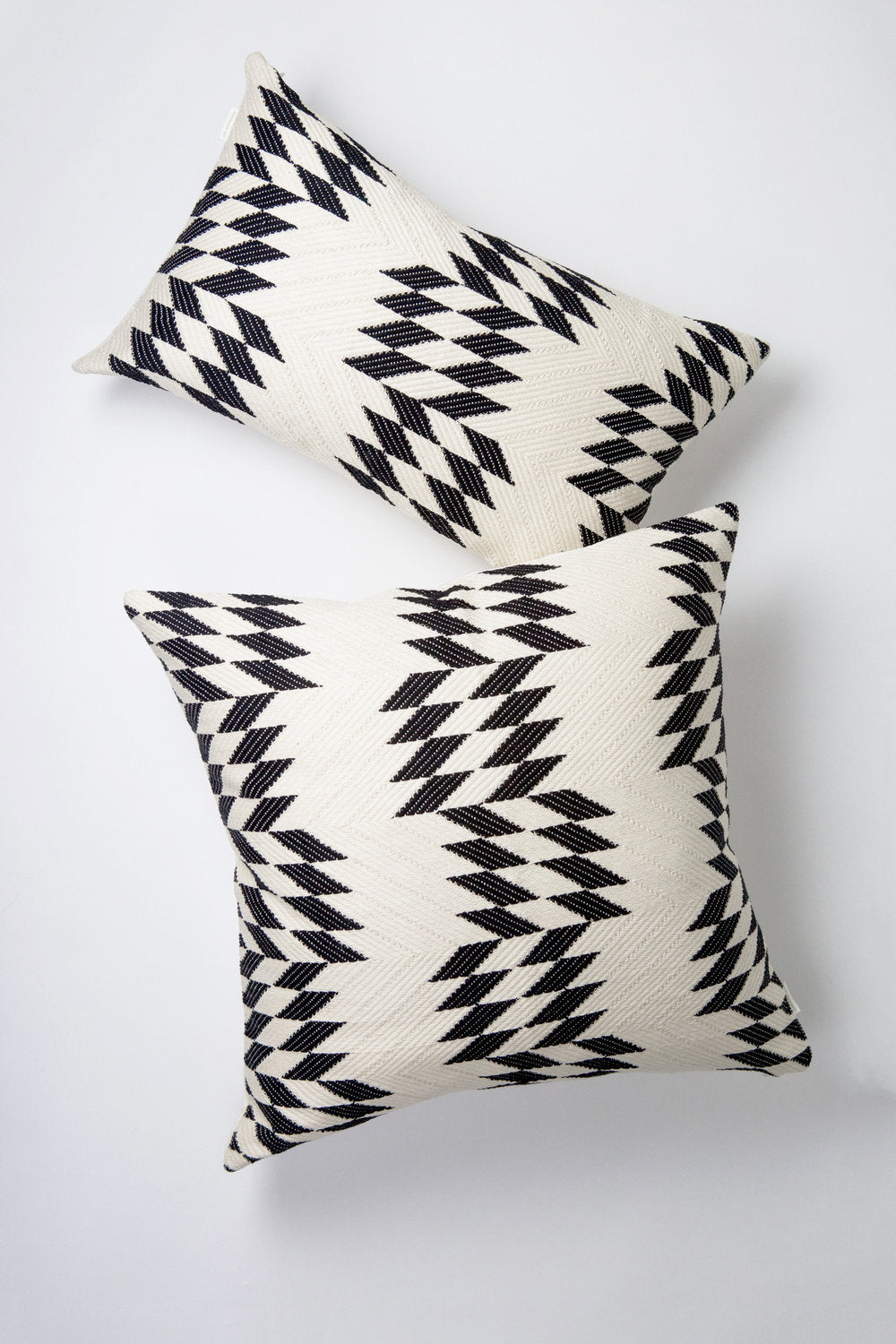 Almolonga Quilt Pillow - Black and Natural White - 12" x 20"