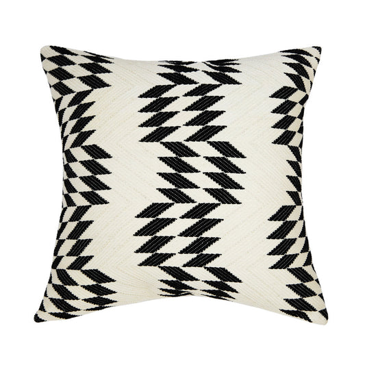 Almolonga Quilt Pillow - Black and Natural White -  20" x 20"