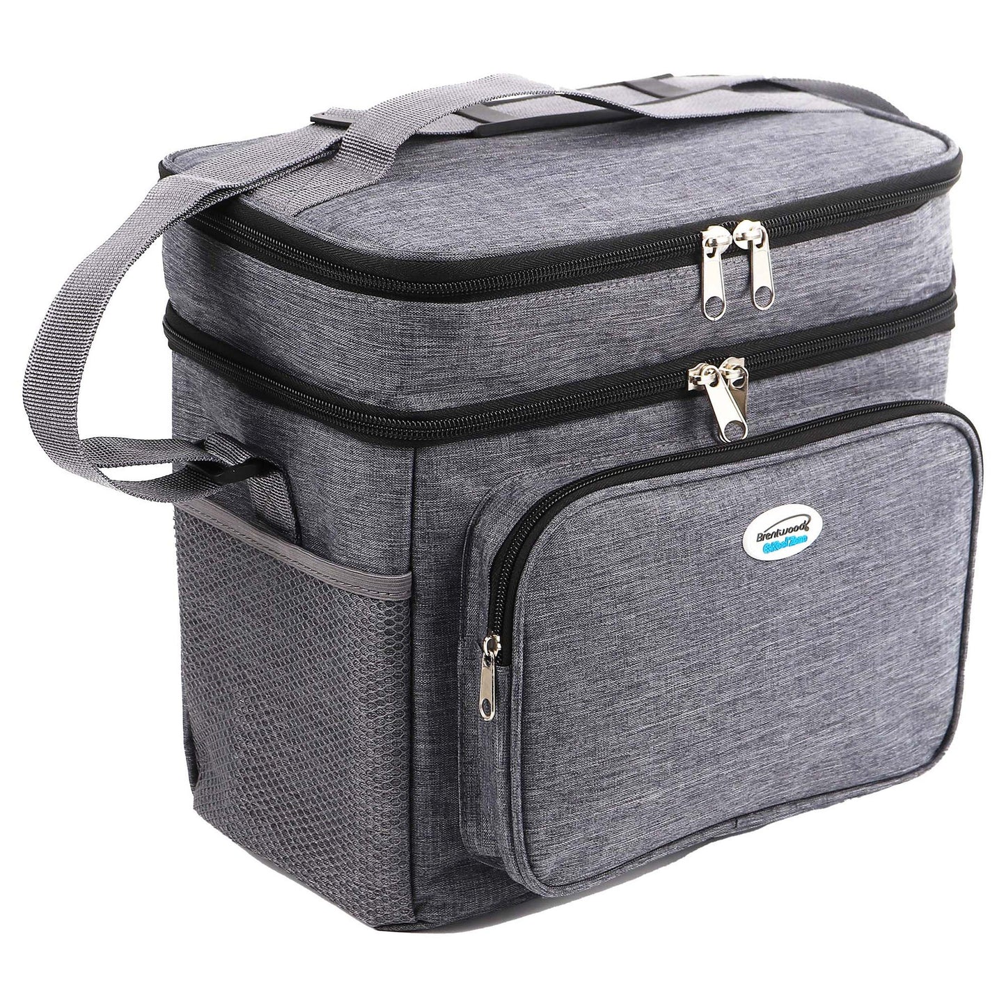 Brentwood Kool Zone 12 Can Insulated Cooler Bag in Grey with Hard Liner