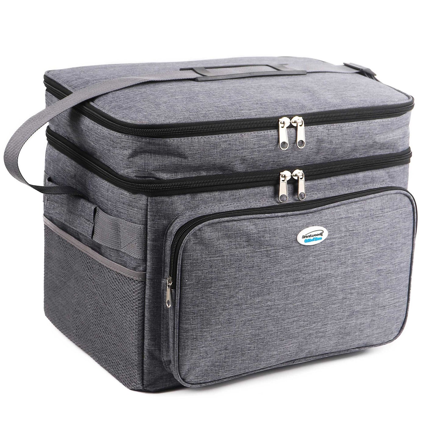 Brentwood Kool Zone 30 Can Insulated Cooler Bag in Gray with Hard Liner