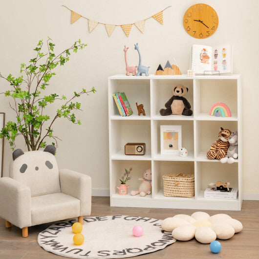 Modern 9-Cube Bookcase with 2 Anti-Tipping Kits for Books Toys Ornaments-White - Color: White