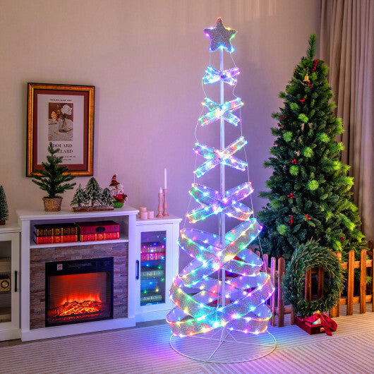 7 Feet Outdoor Spiral Christmas Tree for Party Xmas New Year Decoration