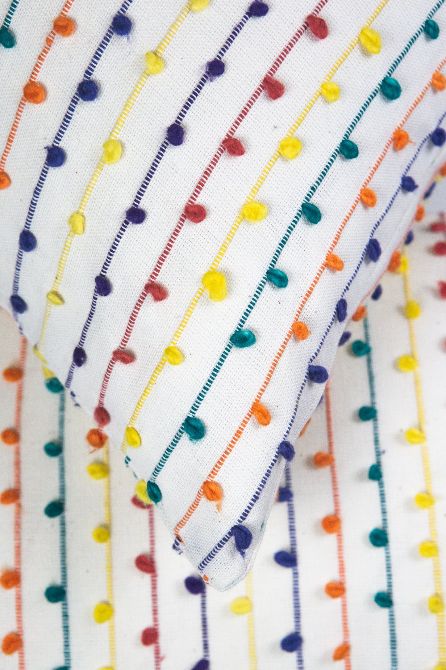 Vintage Rainbow Nubby Pillow - 20" x 20"