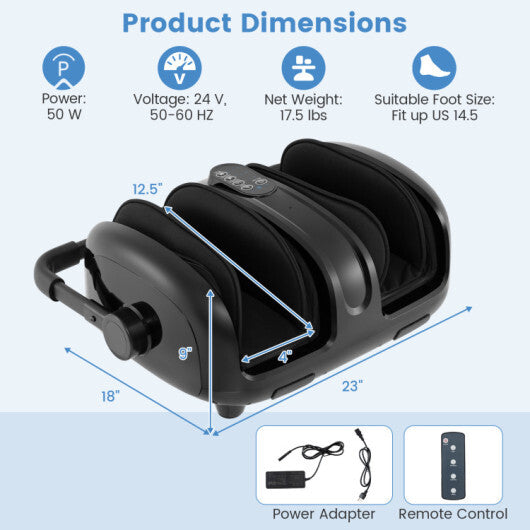 Foot and Calf Massager Heat 360? Adjustable Stand Easy Cleaning and Convenient Storage