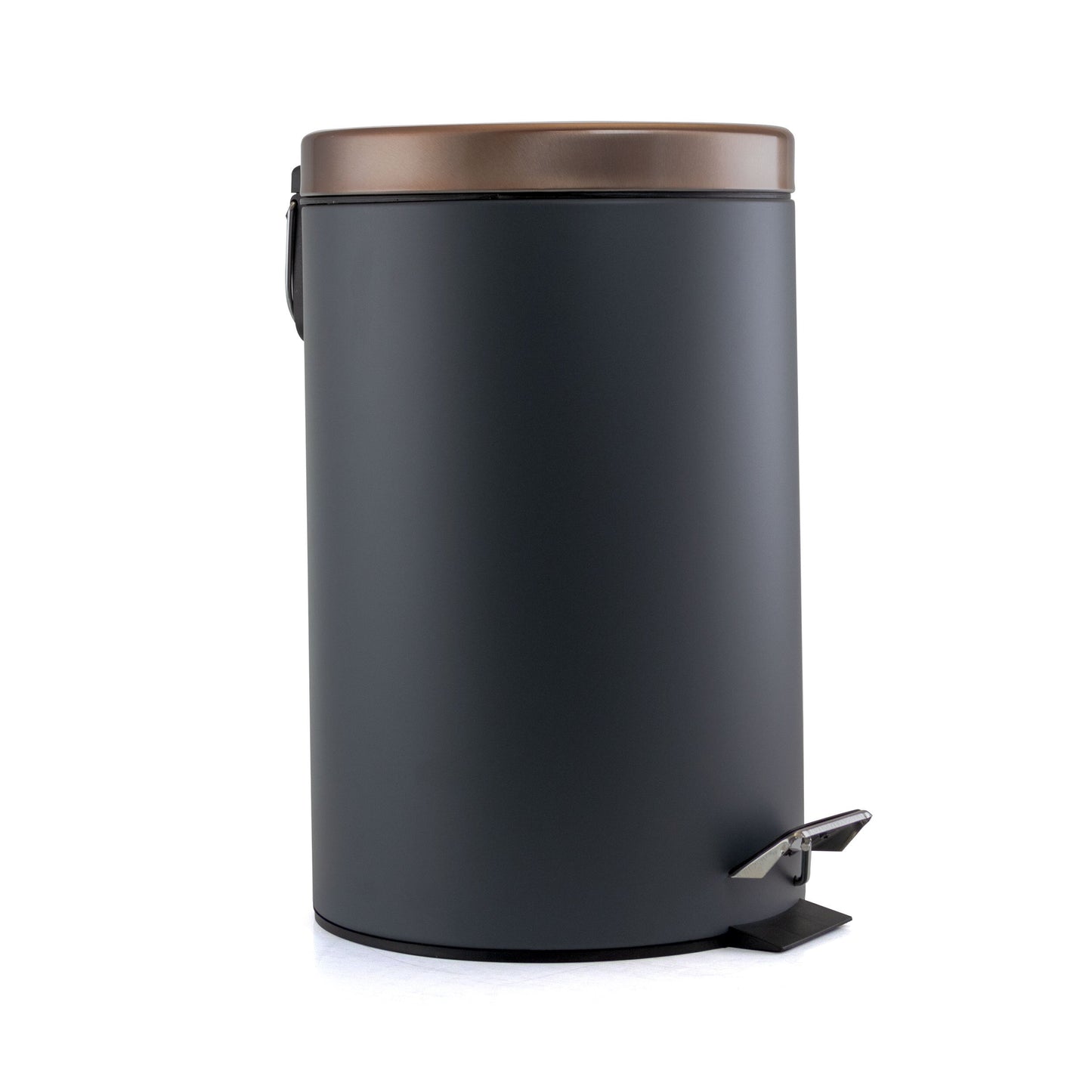 Elama 3 Gallon Stylish Grey and Copper Soft Pedal Office, Kitchen and Bathroom Trash Bin