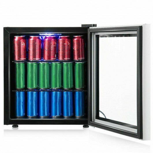 60 Can Beverage Mini Refrigerator with Glass Door