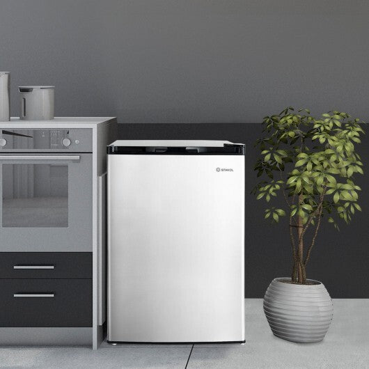3 Cubic Feet Compact Upright Freezer with Stainless Steel Door
