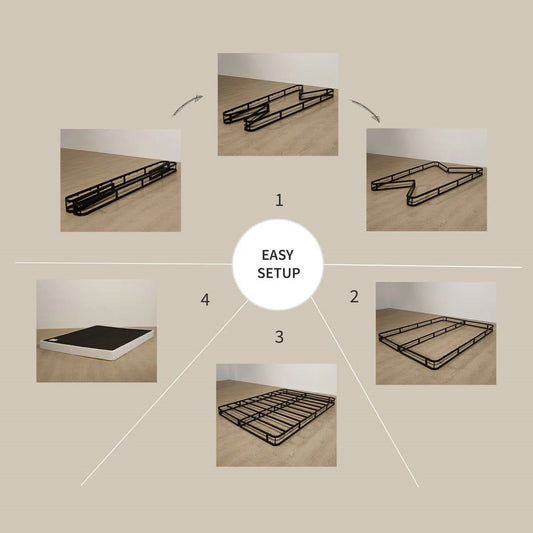 Full size 8-inch Metal Frame Box-Spring Mattress Foundation with Cover