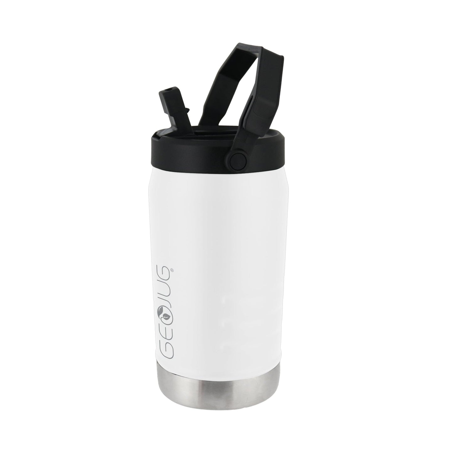 Brentwood GeoJug 40 Ounce Stainless Steel Insulated Water Bottle in Cream with Sports Lid