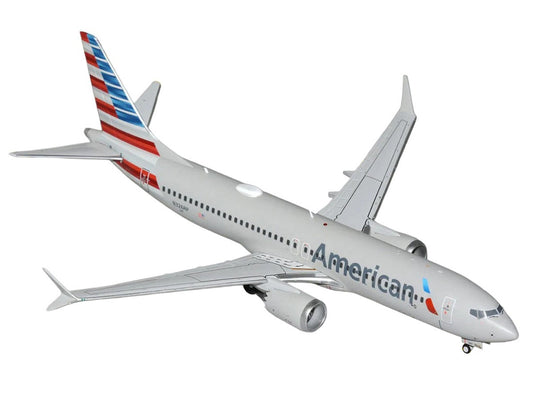 Boeing 737 MAX 8 Commercial Aircraft "American Airlines" (N326RP) Gray with Striped Tail "Gemini 200" Series 1/200 Diecast Model by GeminiJets