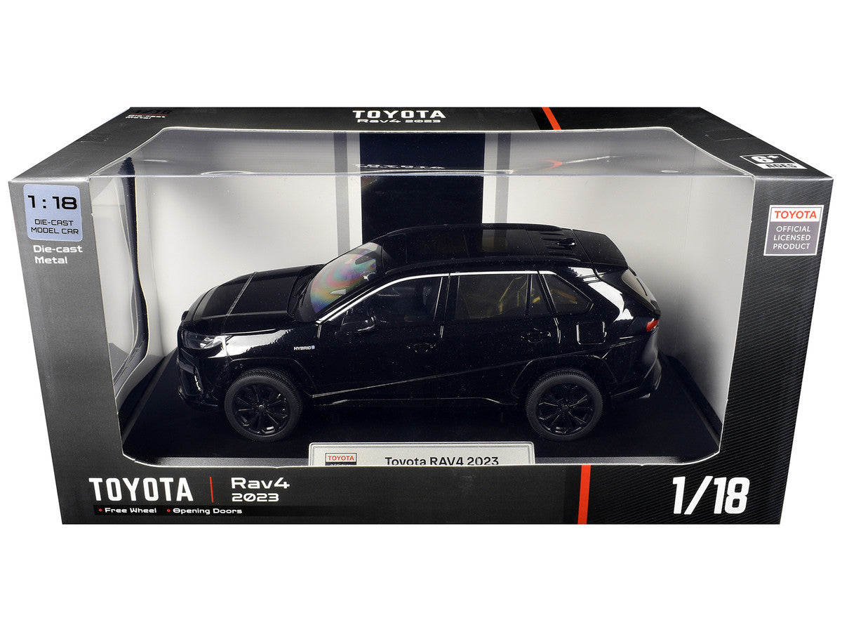 2023 Toyota Rav4 Hybrid Black 1/18 Diecast Model Car by Heimanba
