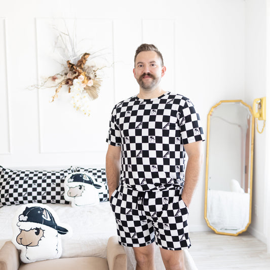 Checkered Llamas Men's 2pc Pajamas