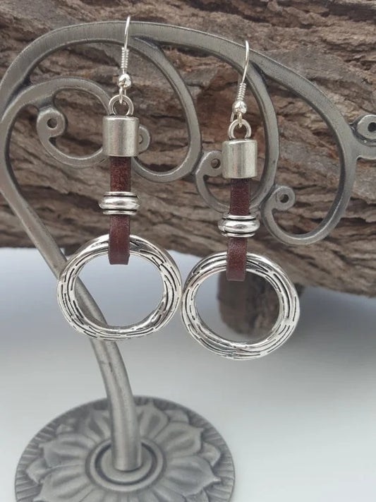 Leather Earrings Metal Earrings Drop Earrings 2020