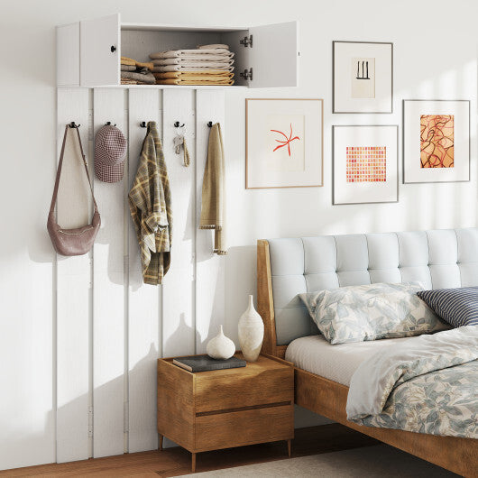 Entryway Wall Coat Rack Wall Mounted Coat Clothes Rack-Rustic Brown