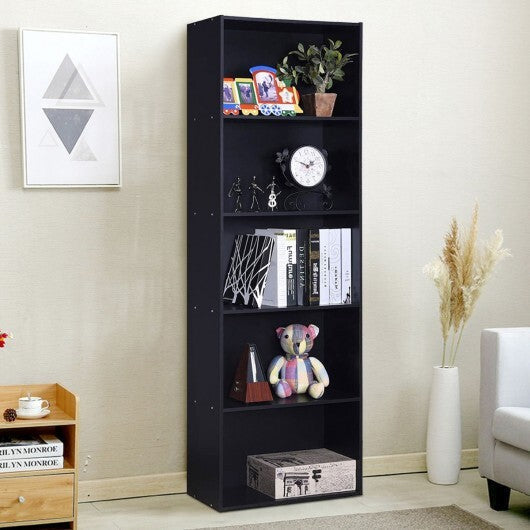 5-Shelf Storage Bookcase Modern Multi-Functional Display Cabinet-White
