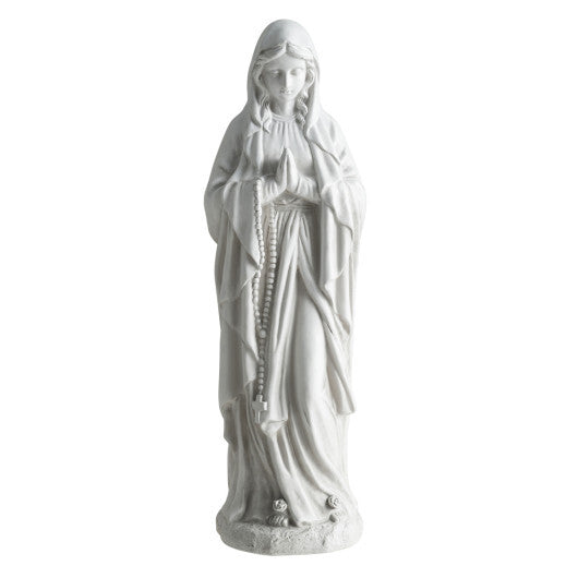 Virgin Mary Statue 29.5 inch Tall Outdoor Religious Sculpture-Gray