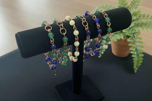 Copper 8 mm crystal bracelet