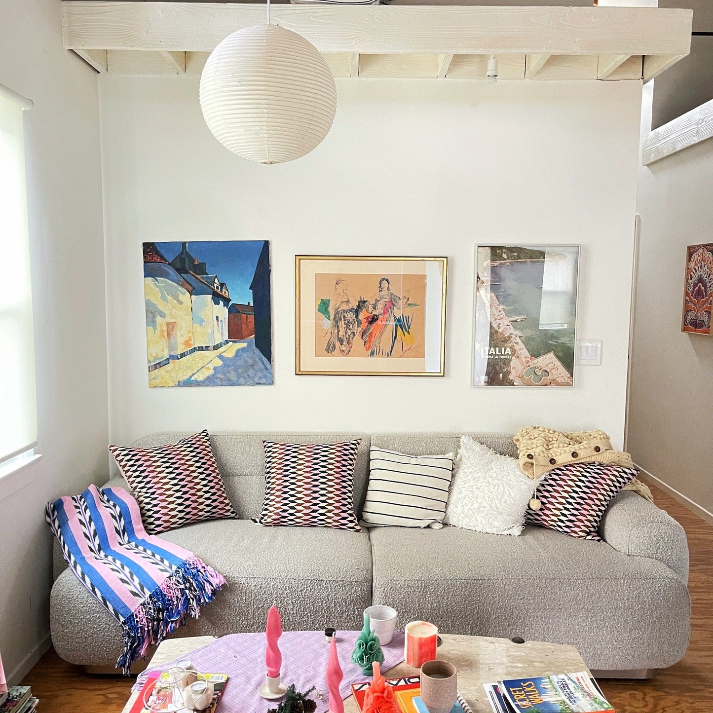 Almolonga 70s Dream Pillow - Pink & Brown 20" x 20"