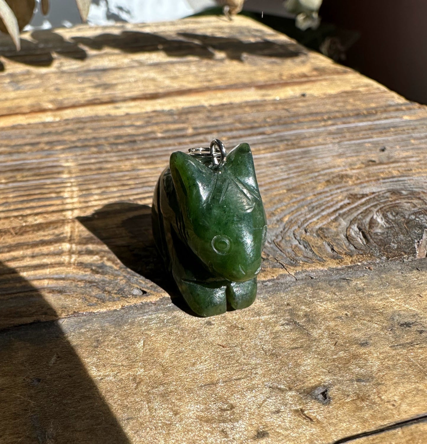 Bunny Pendant, Canadian Nephrite Jade 1"