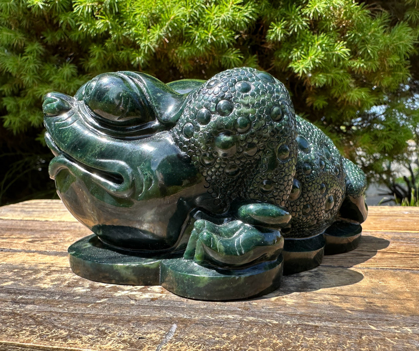 High Quality Dark Green Ogden Jade Toad* 5.25"