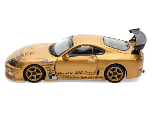 Toyota Supra (A80) "Top Secret" GT300 RHD (Right Hand Drive) Gold Metallic "Tokyo Auto Salon 2025 Event Exclusive" 1/64 Diecast Model Car by Inno Models