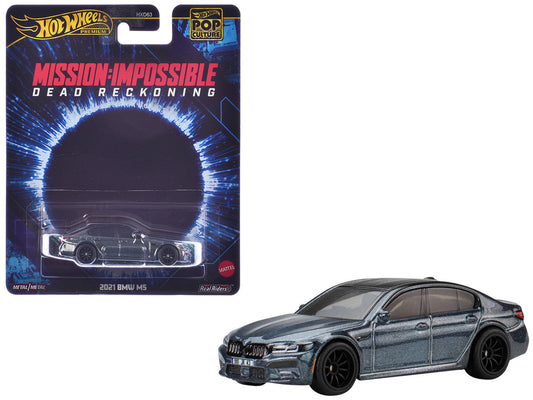 2021 BMW M5 Gray Metallic with Black Top "Mission: Impossible ā Dead Reckoning" (2023) Movie "Pop Culture" Series Diecast Model Car by Hot Wheels