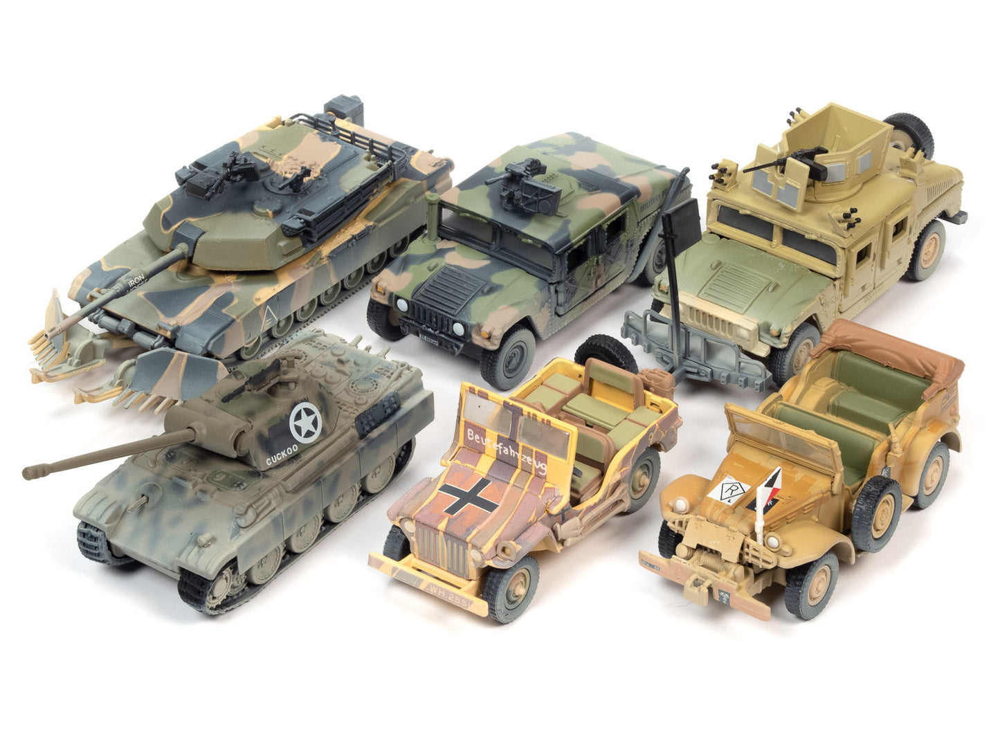 "Wheeled Warriors" Military 2021 Set B of 6 pieces Release 1 1/64 - 1/100 Diecast Model Cars by Johnny Lightning