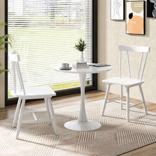 Windsor Style Armless Chairs with Solid Rubber Wood Frame-Black